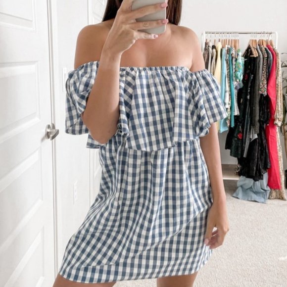Misa Los Angeles Blue and White Gingham Mini Dress - Picture 10 of 10